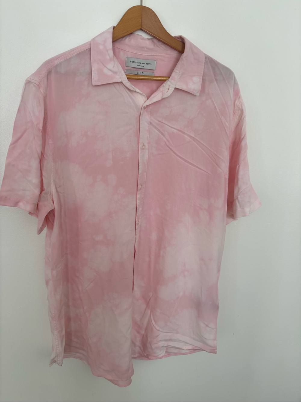 Pink Short-Sleeve Button Shirt